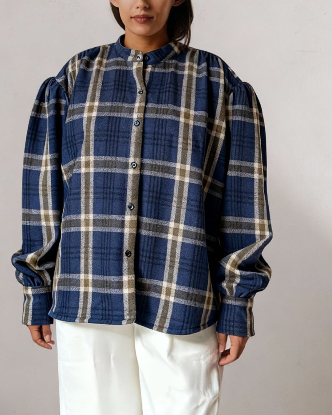 The Gathered Shoulder Wool Shirt