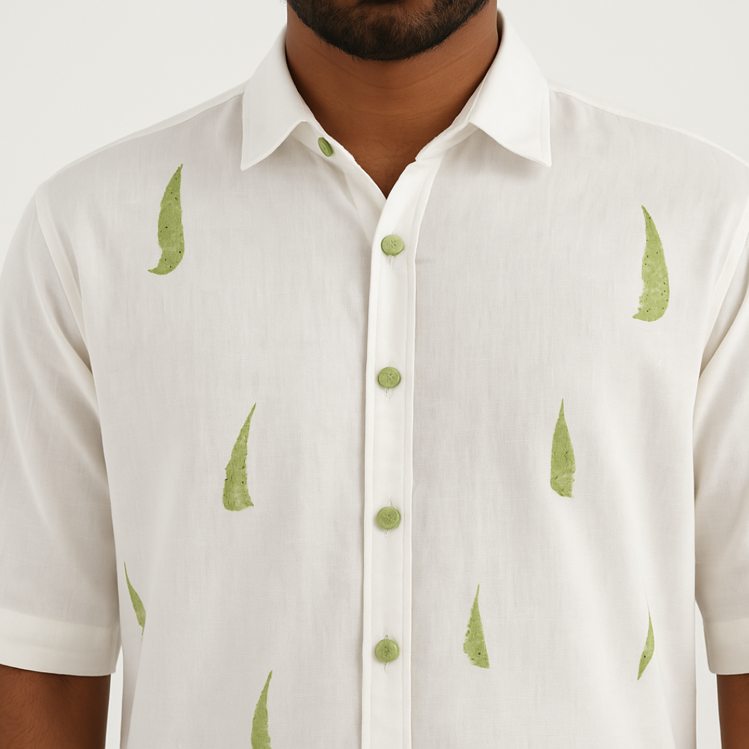 Leaf by Leaf-Soft Woven Linen Shirt
