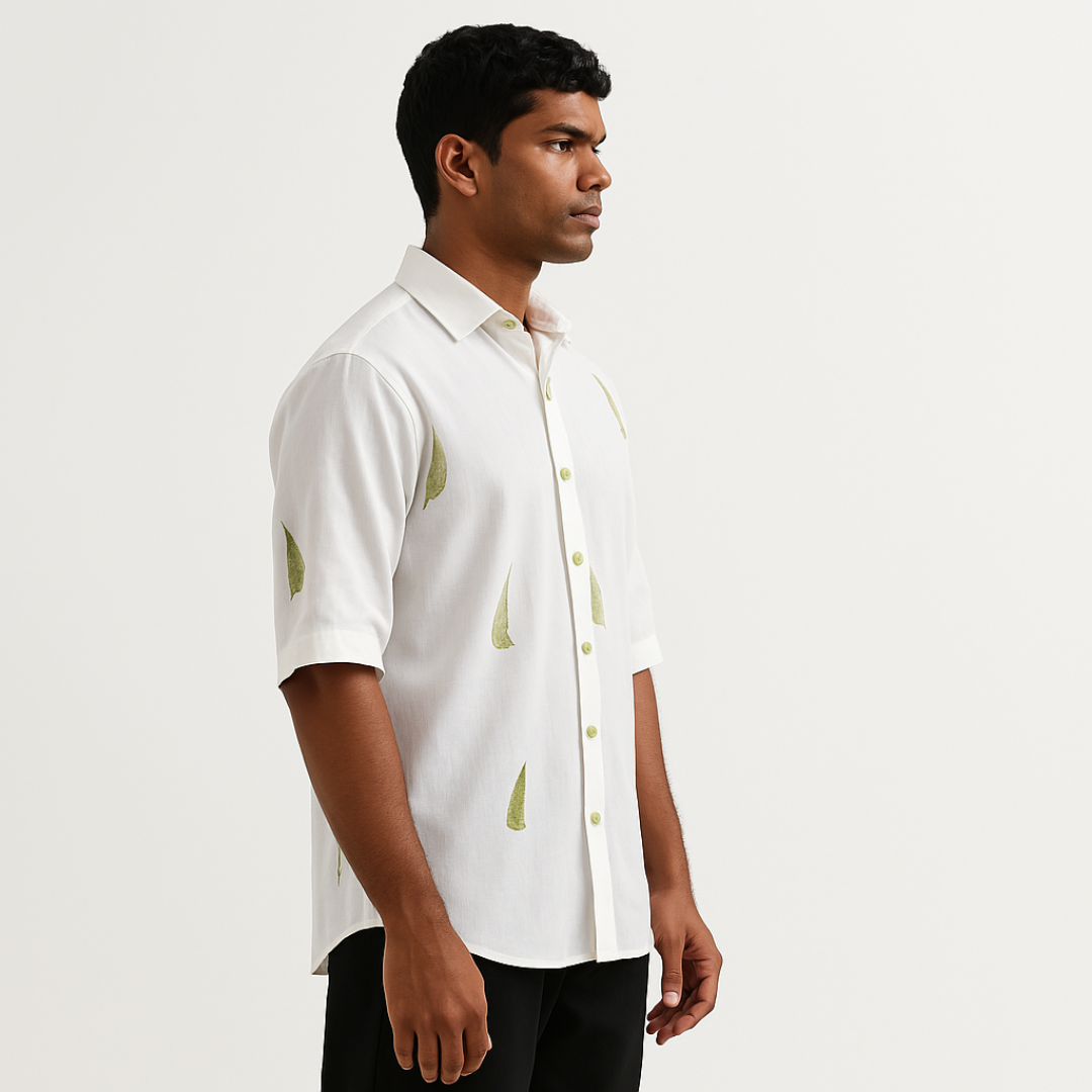 Leaf by Leaf-Soft Woven Linen Shirt