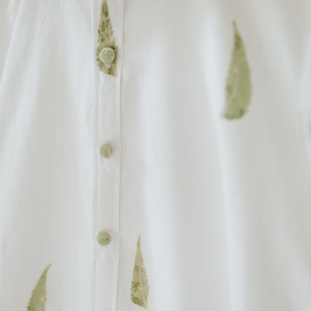 Leaf by Leaf-Soft Woven Linen Shirt