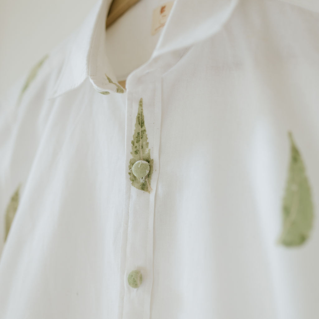 Leaf by Leaf-Soft Woven Linen Shirt