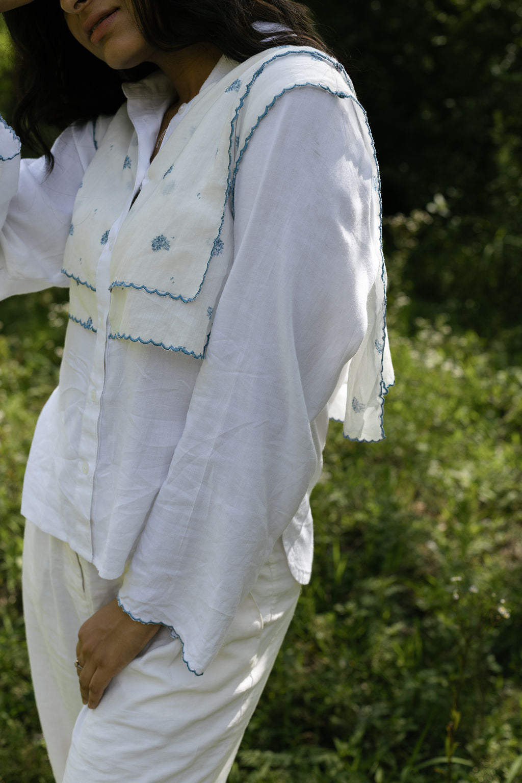 Hydrangea Panel Cotton Shirt