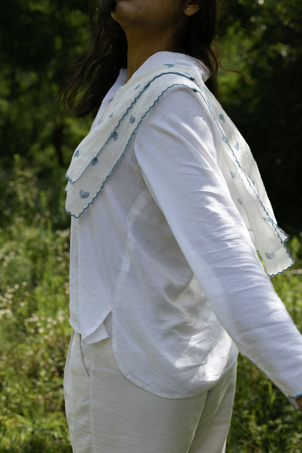 Hydrangea Panel Cotton Shirt