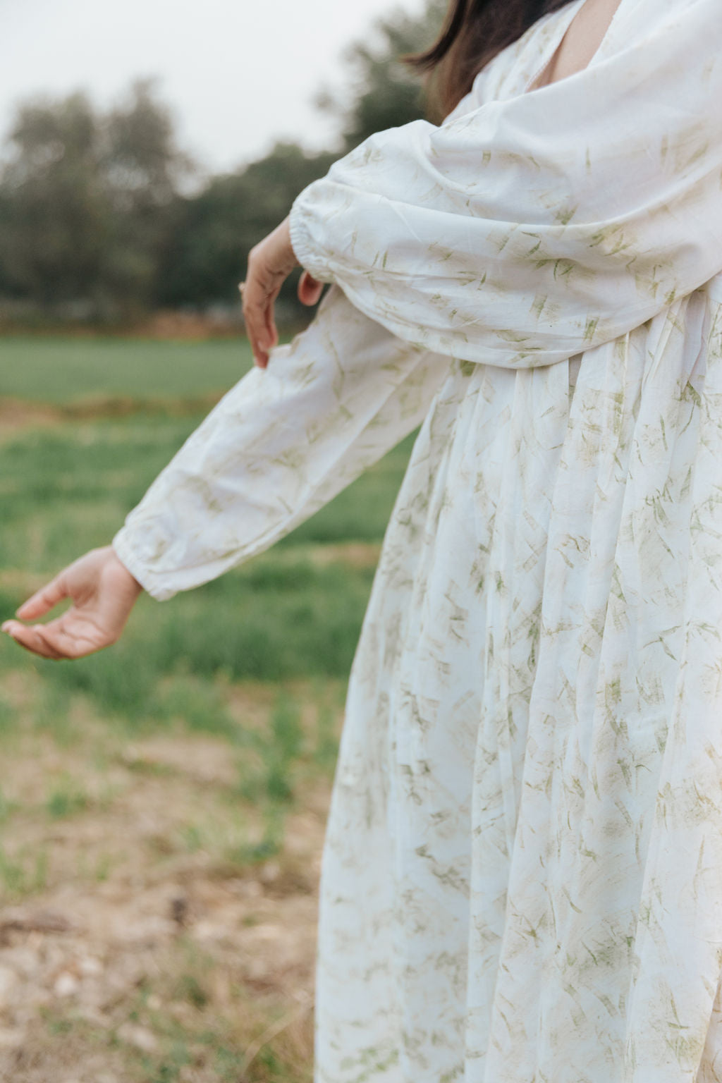 Neem Mulberry Leaves Naturally Bundle-Dyed Kurta (Sale - All Sizes)