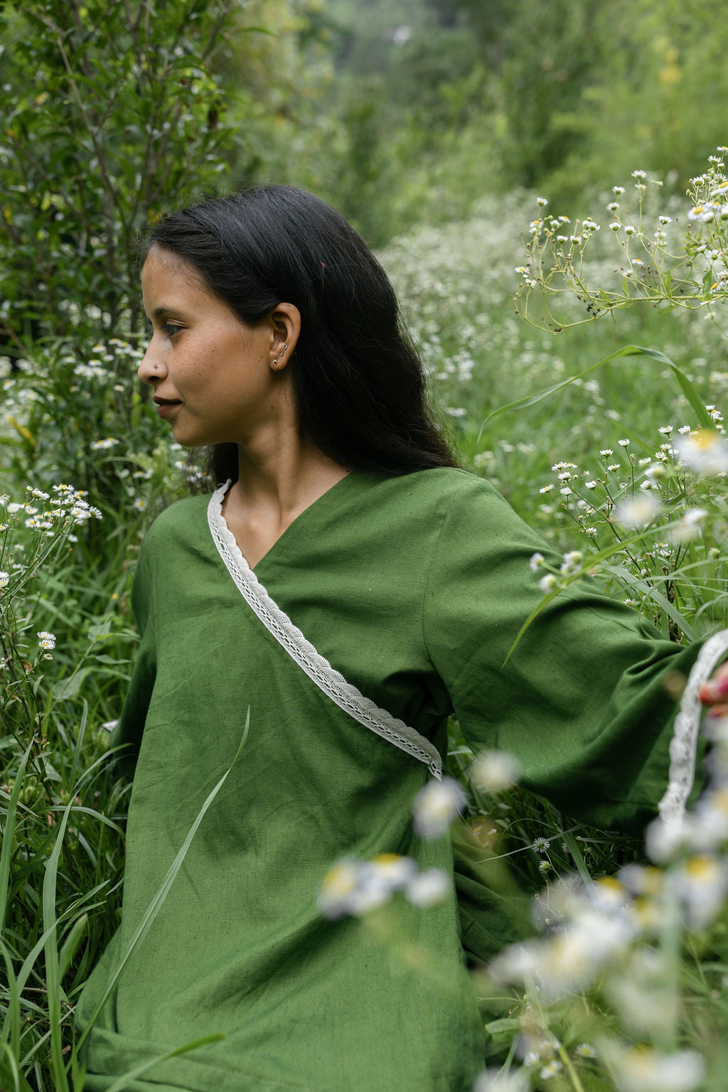 Neem Green Angrakha Cord Set