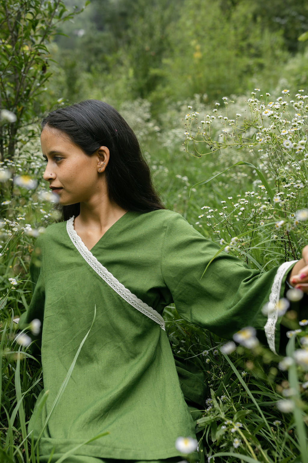 Neem Green Angrakha Cord Set