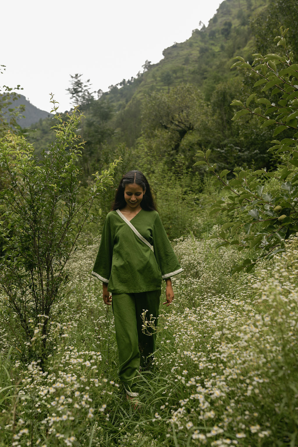 Neem Green Angrakha Cord Set