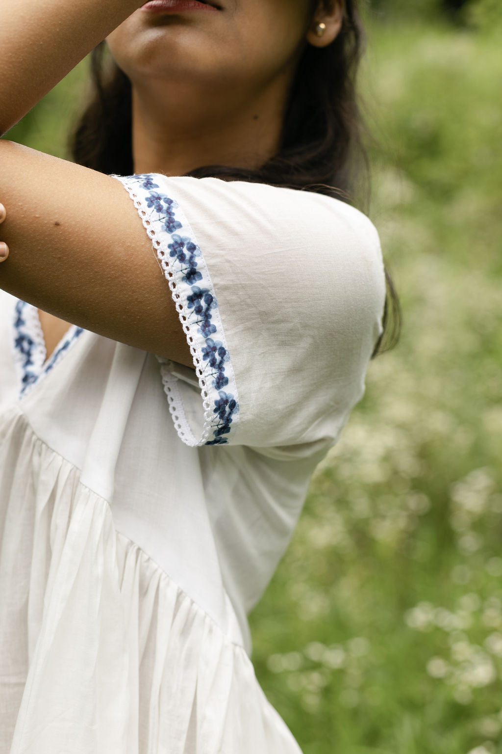 Blue Hydrangea Cotton Dress
