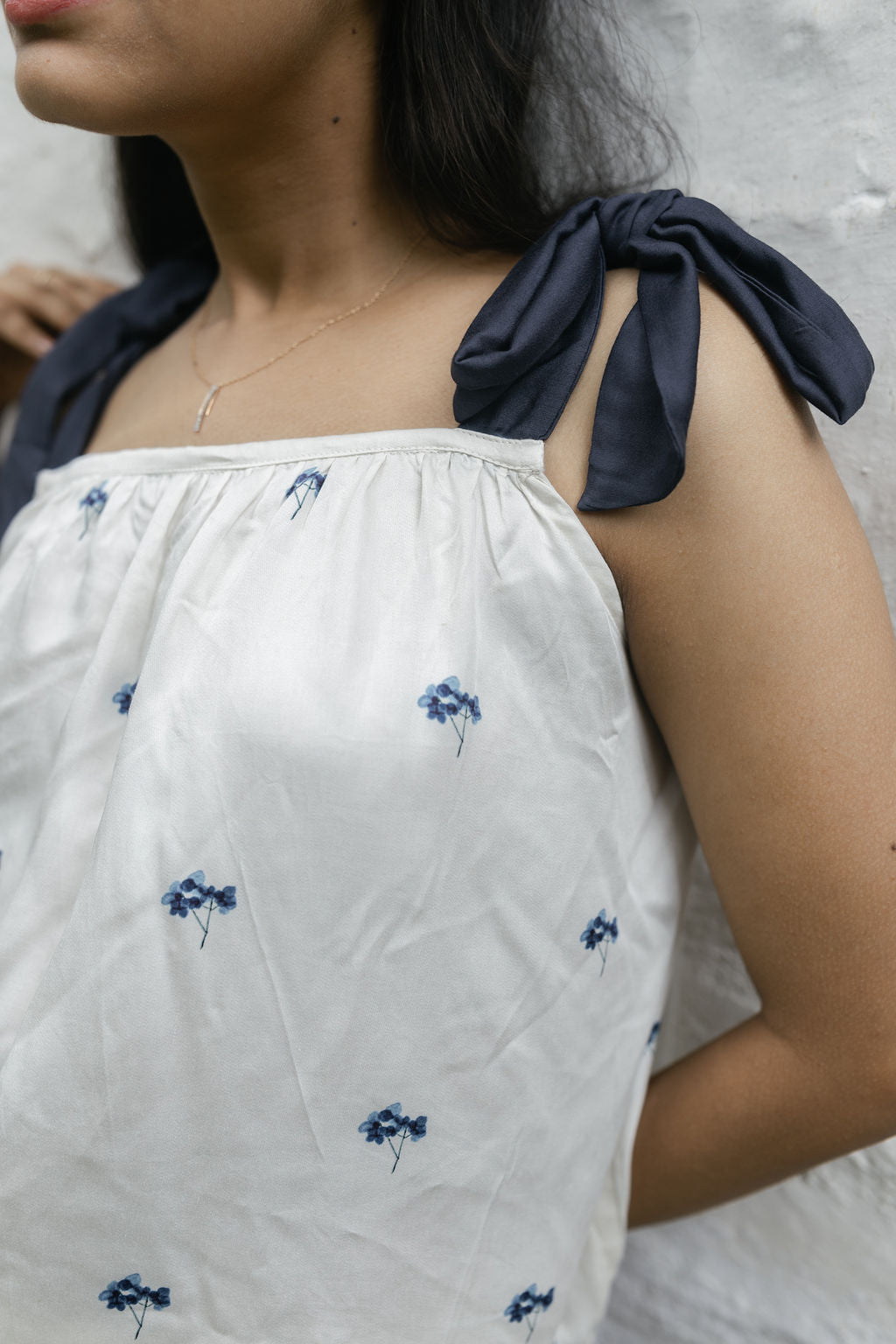 Blue Hydrangea Knot Top