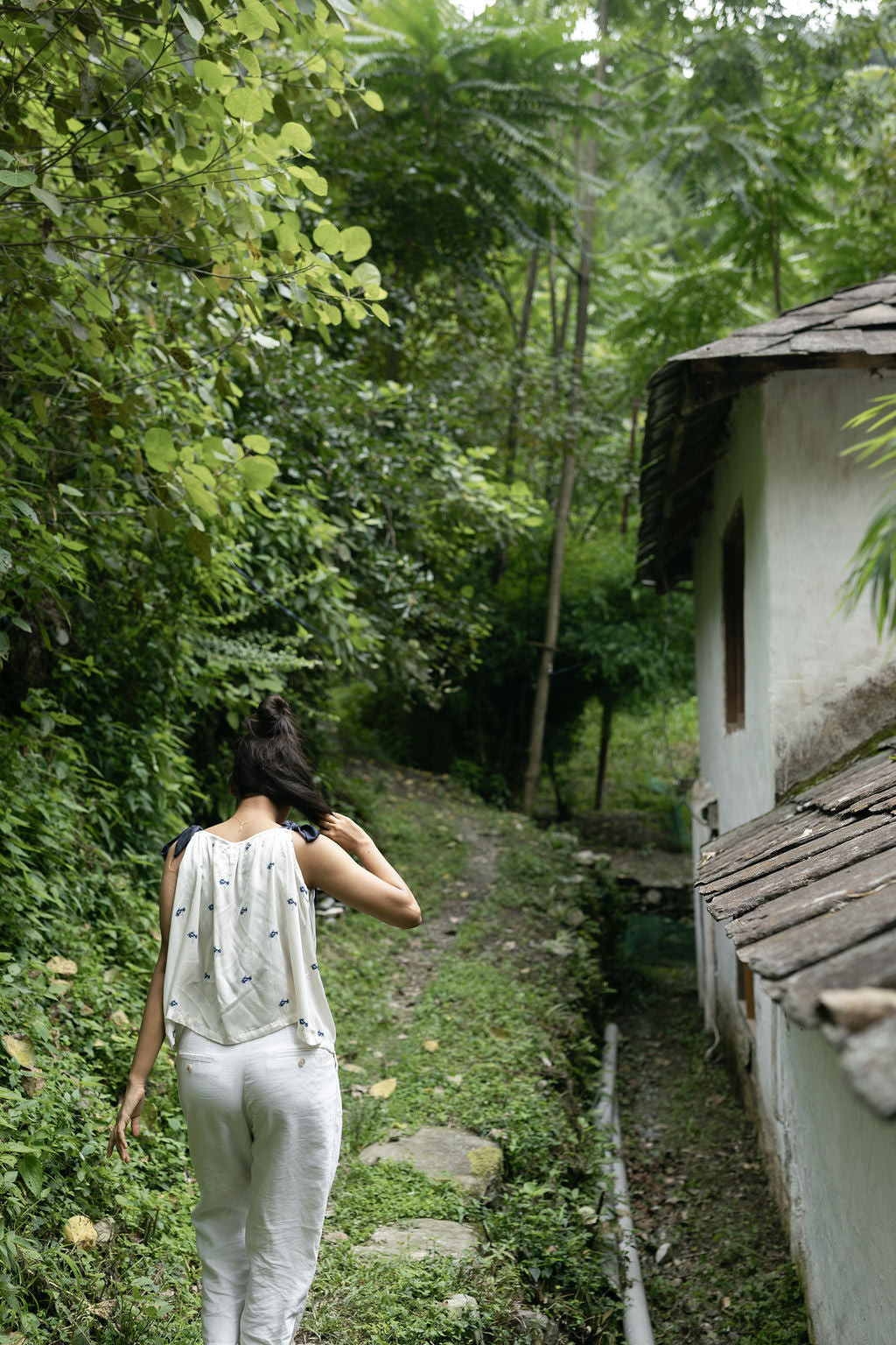 Blue Hydrangea Knot Top