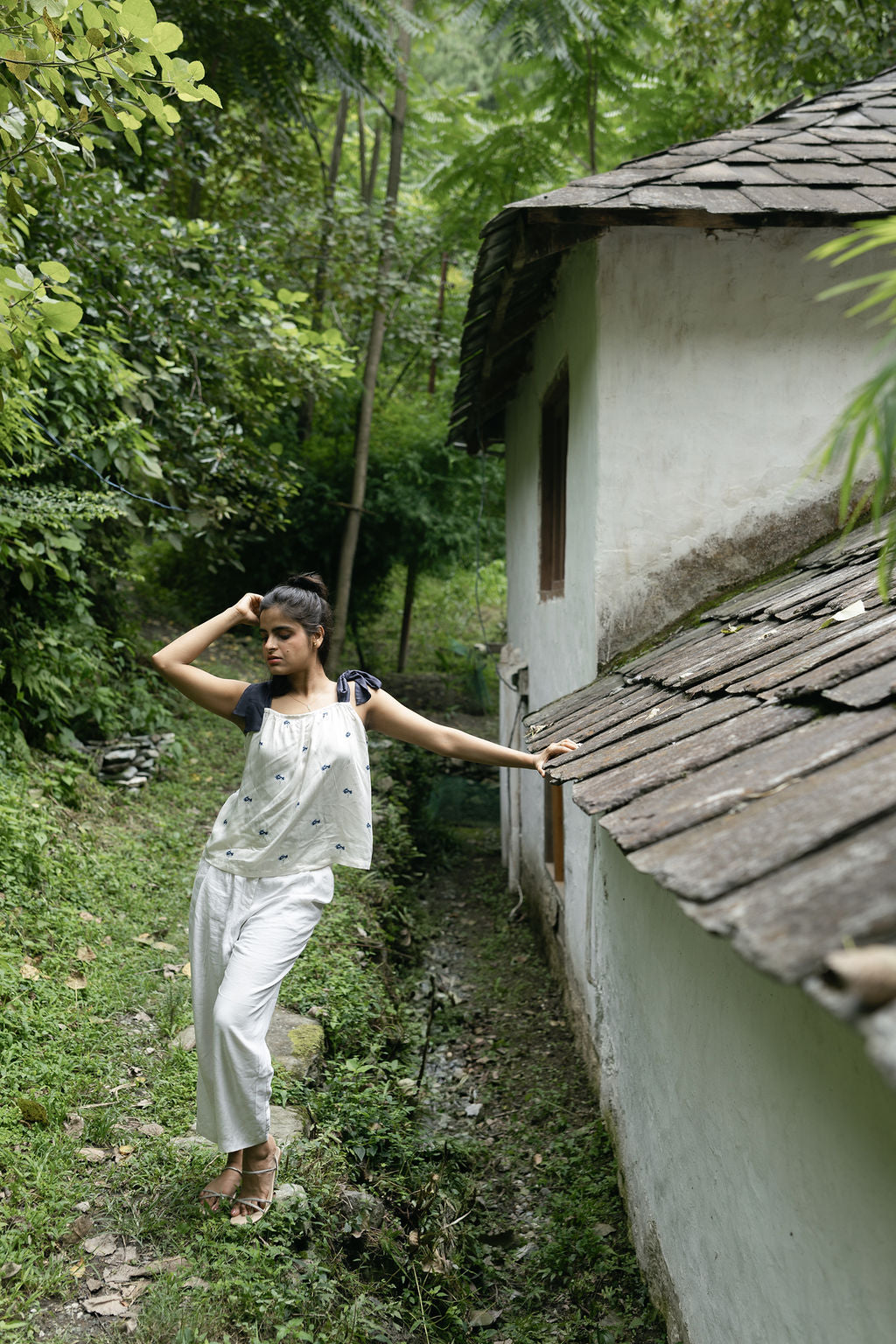 Blue Hydrangea Knot Top