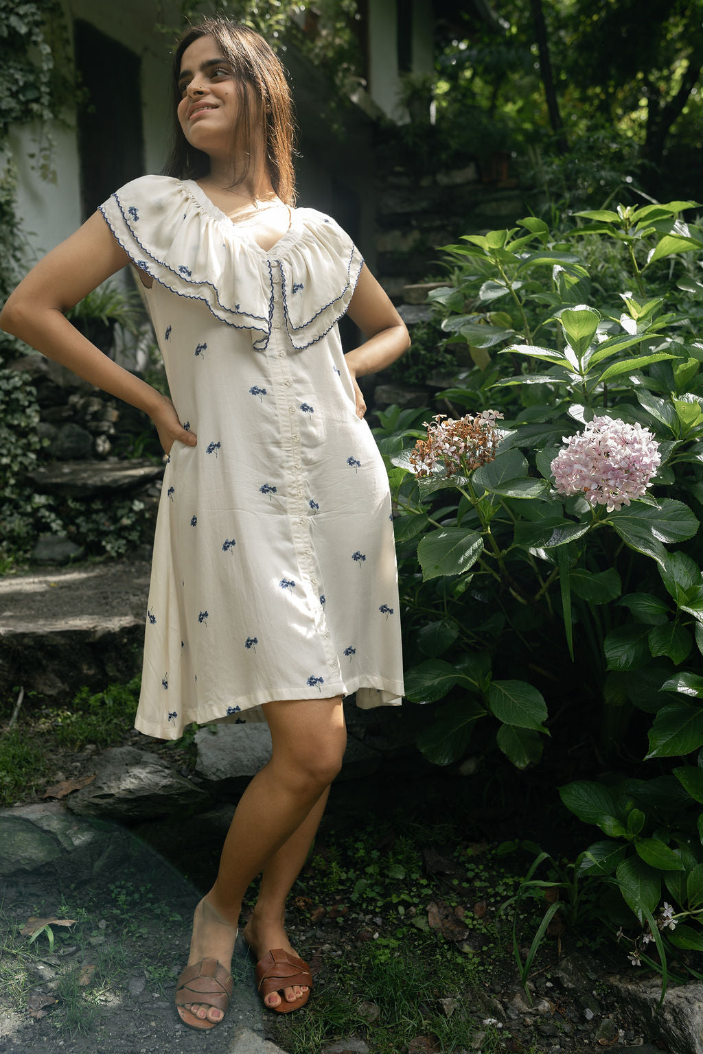 Hydrangea Frill Dress