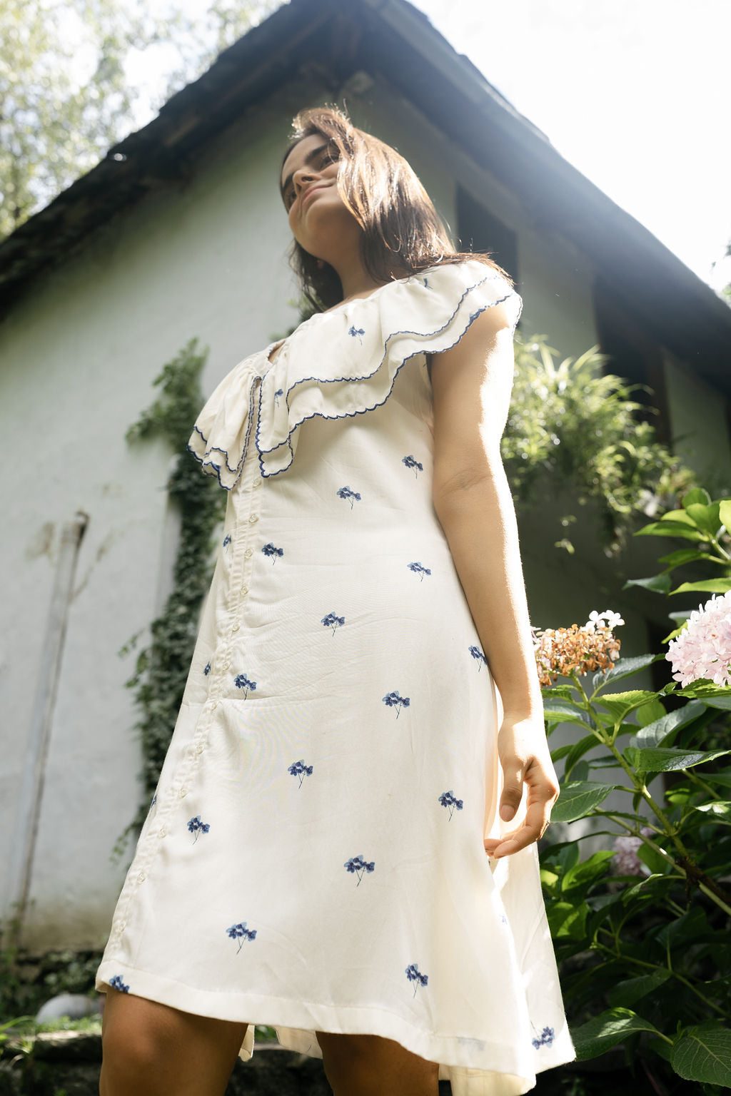 Hydrangea Frill Dress