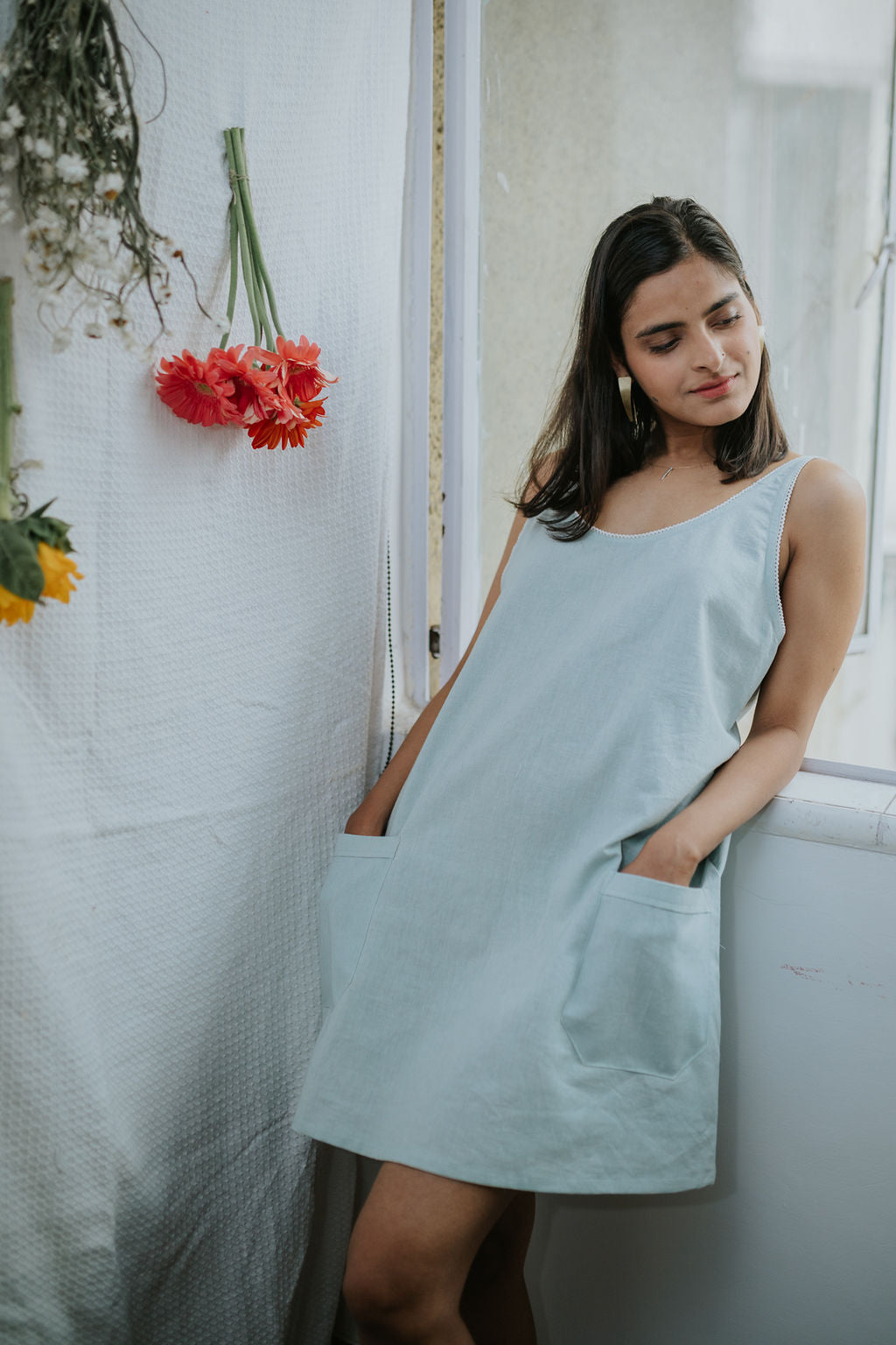 The Sea Pocket Linen Dress