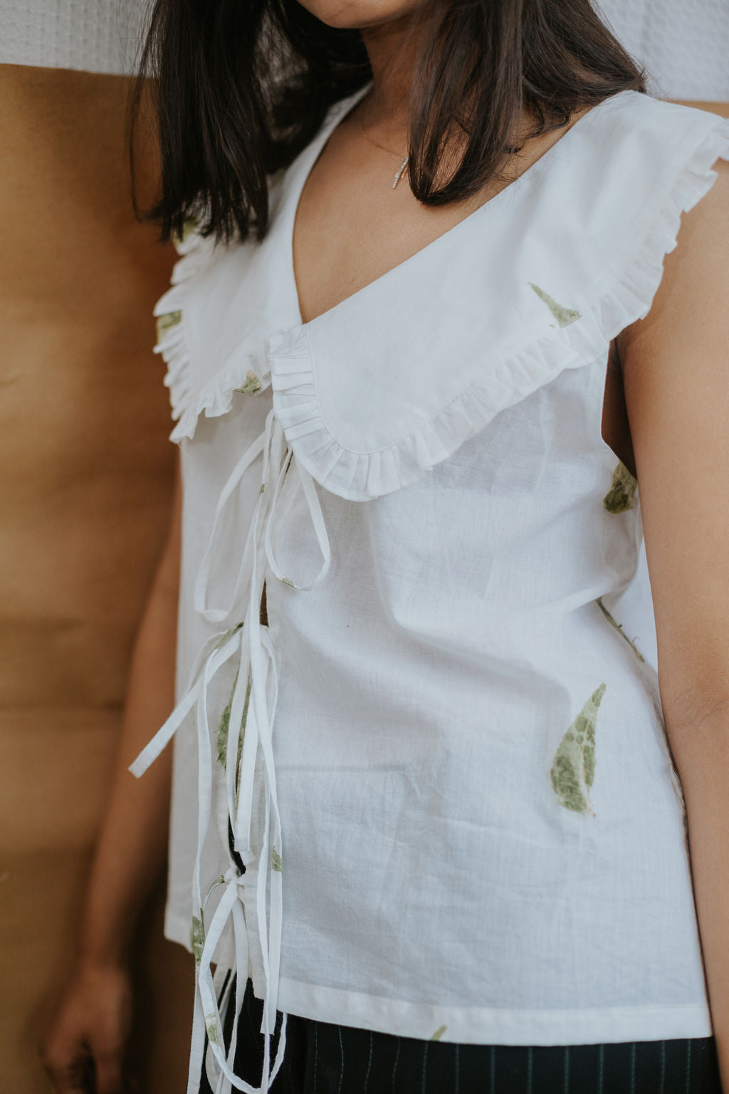 Leafy Collared Top
