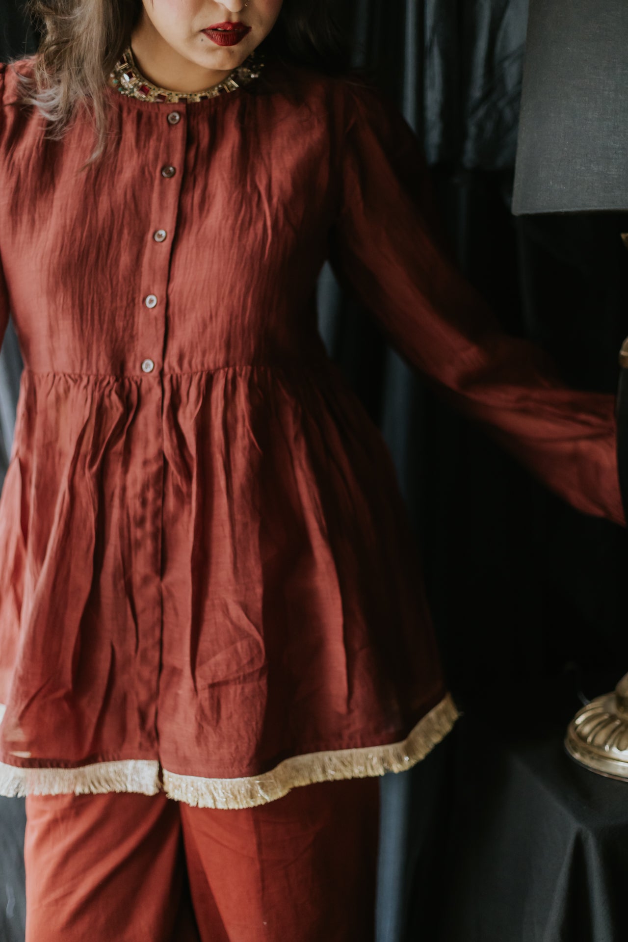 Rust Sharara Cord Set