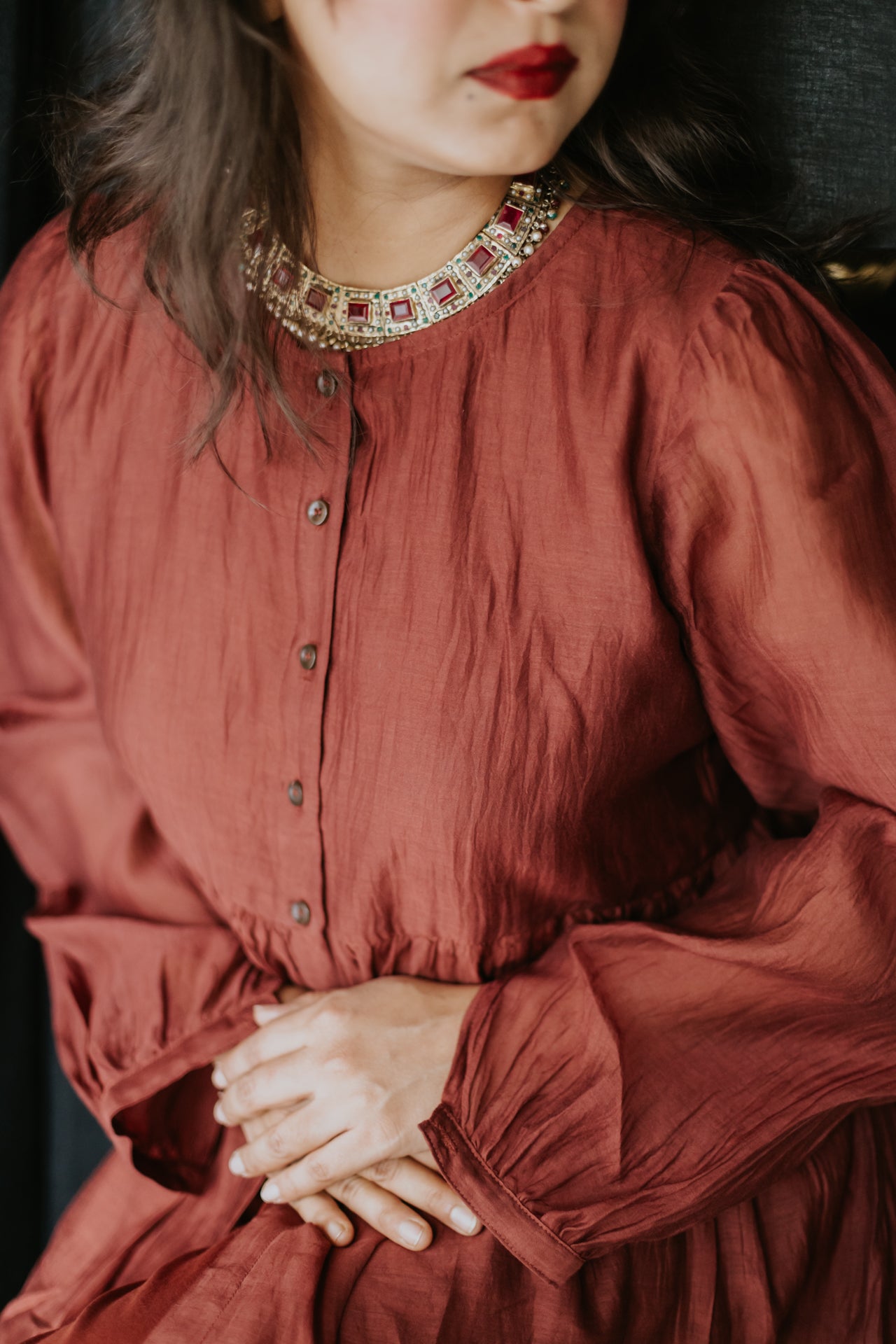 Rust Sharara Cord Set