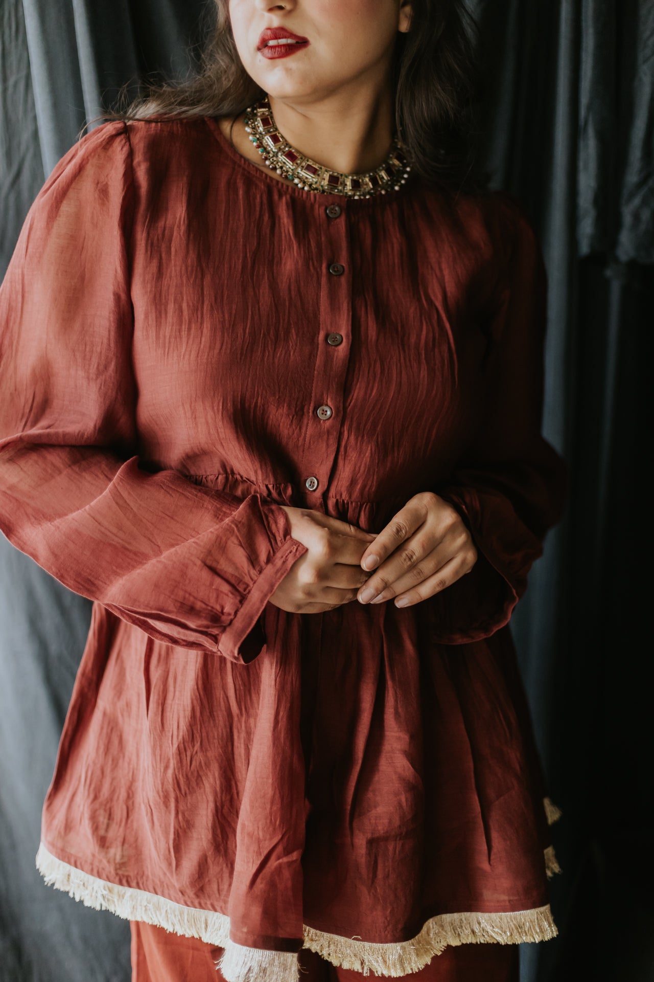 Rust Sharara Cord Set