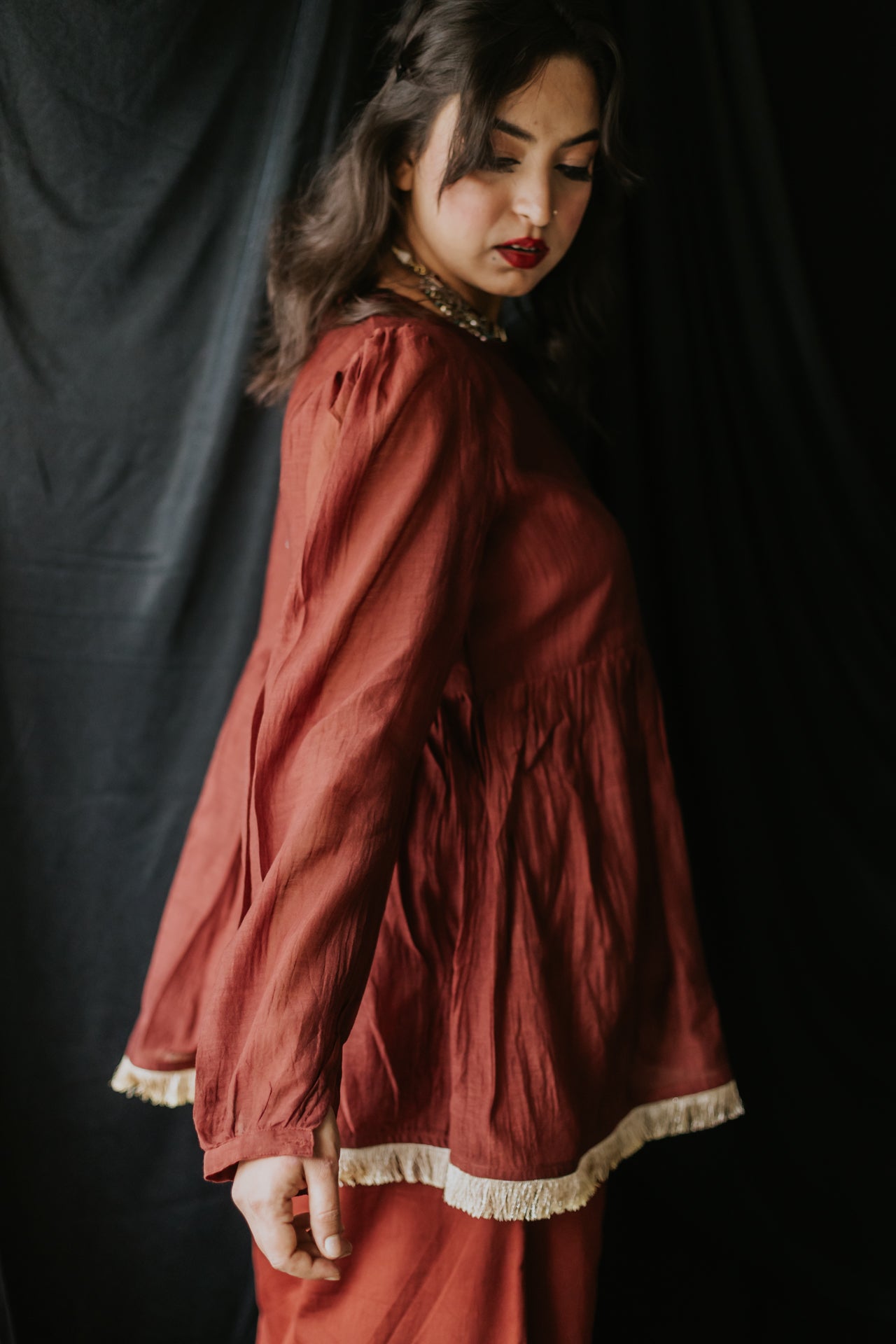 Rust Sharara Cord Set