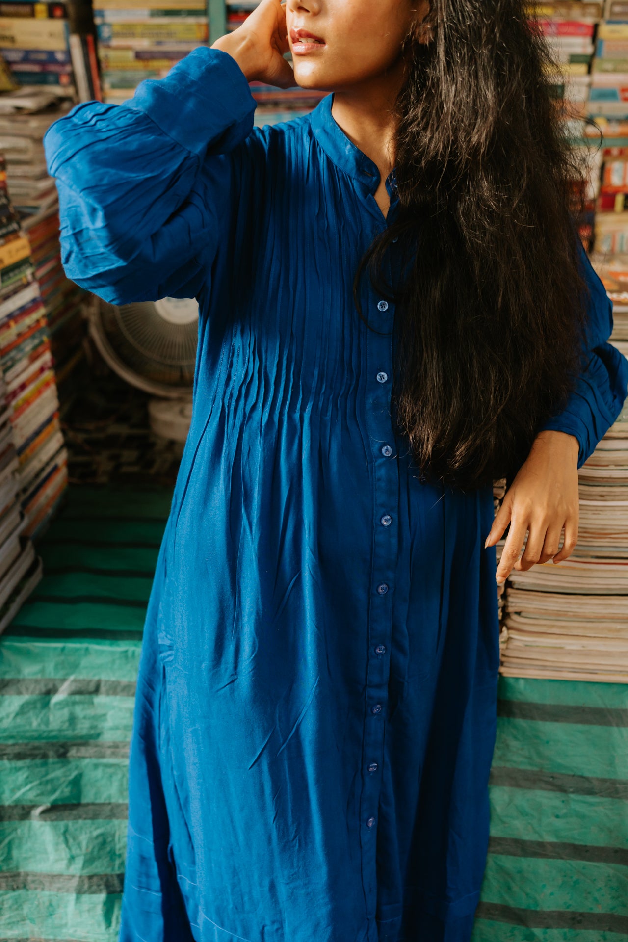 Blue Hills Pleated Dress