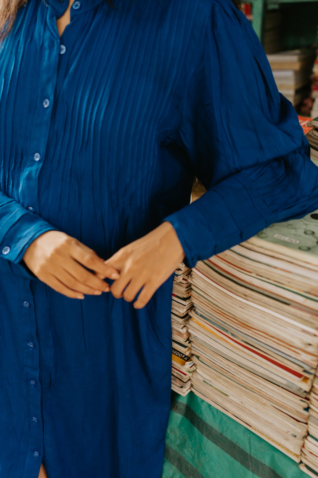 Blue Hills Pleated Dress