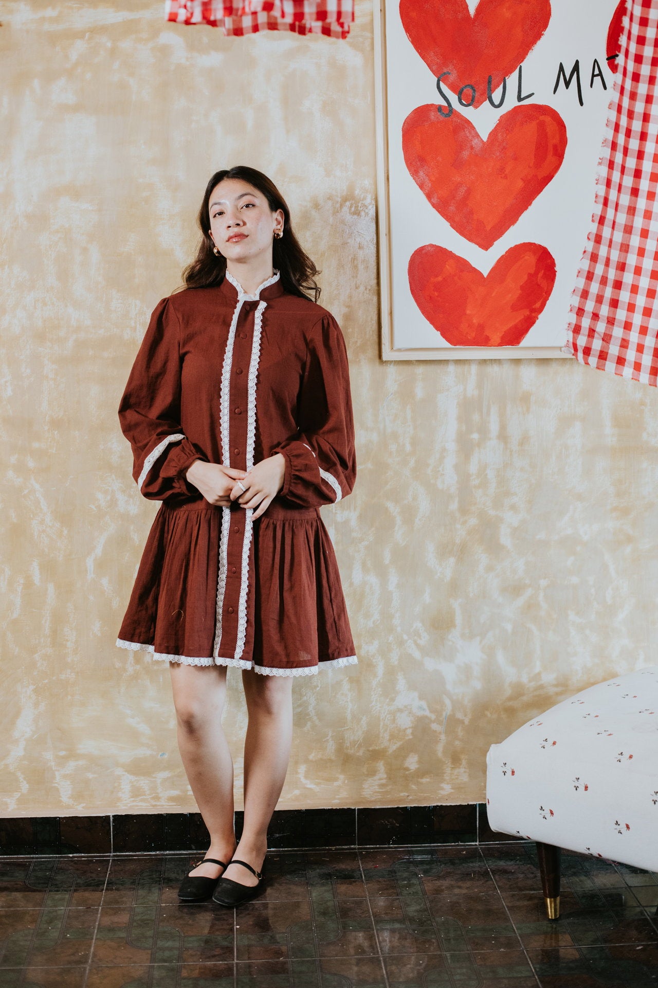 she wore a red dress Wine & Lace – Farog 2023-pre-order-in-bloom Fashion Bug Women's Dress color:Olive Green
