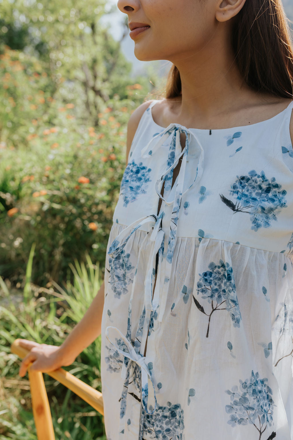 Blue Hydrangea Tie-Top