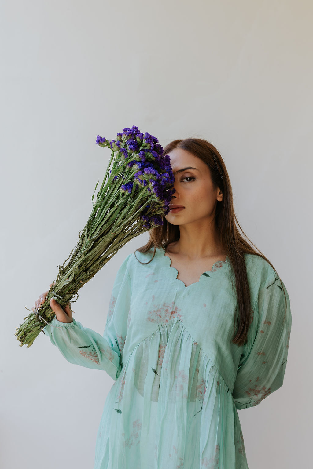 Mint Pink Scallop Top