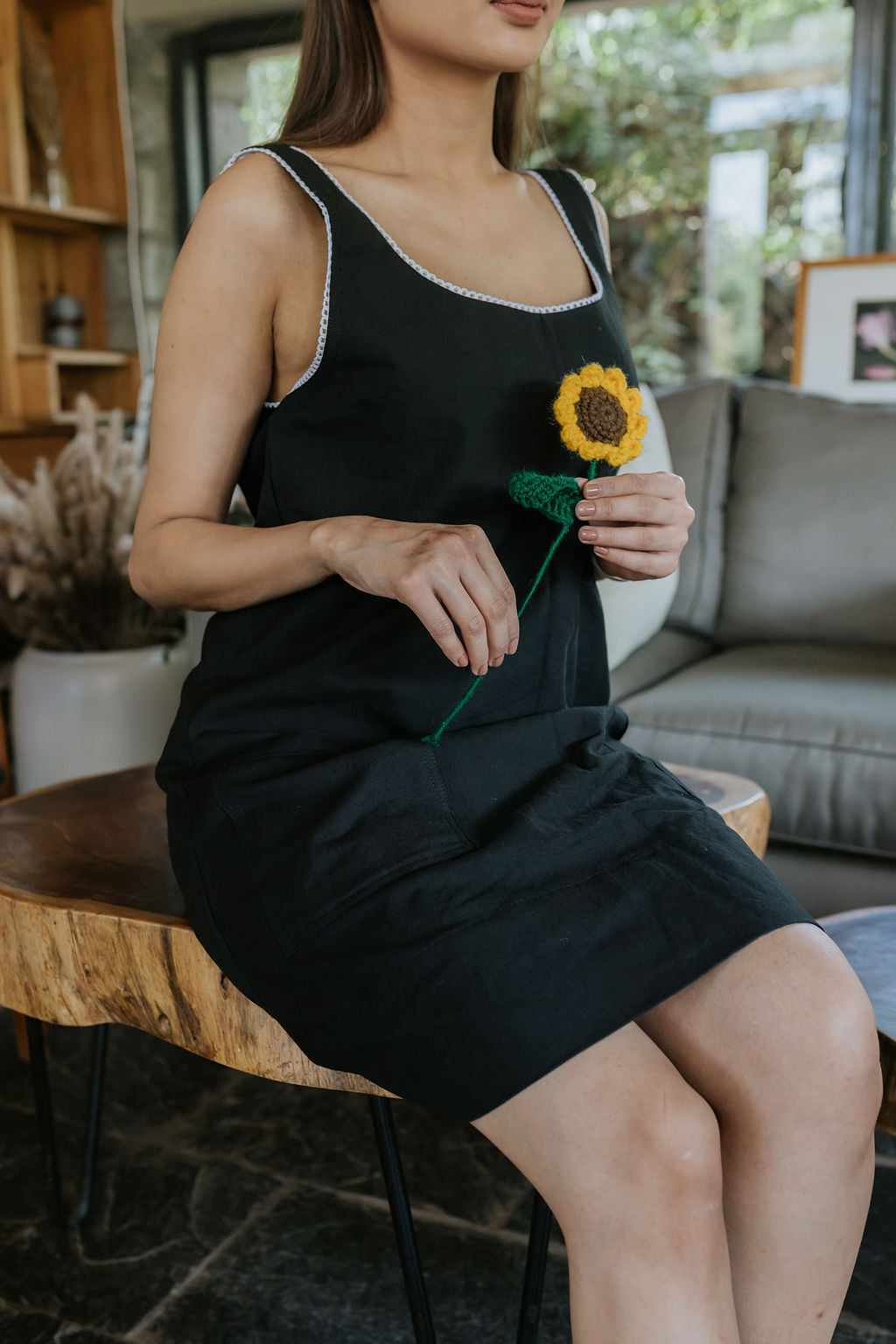 Charcoal Pocket Linen Dress