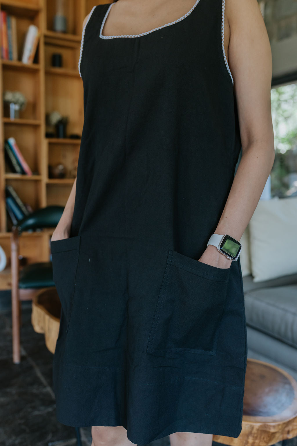 Charcoal Pocket Linen Dress