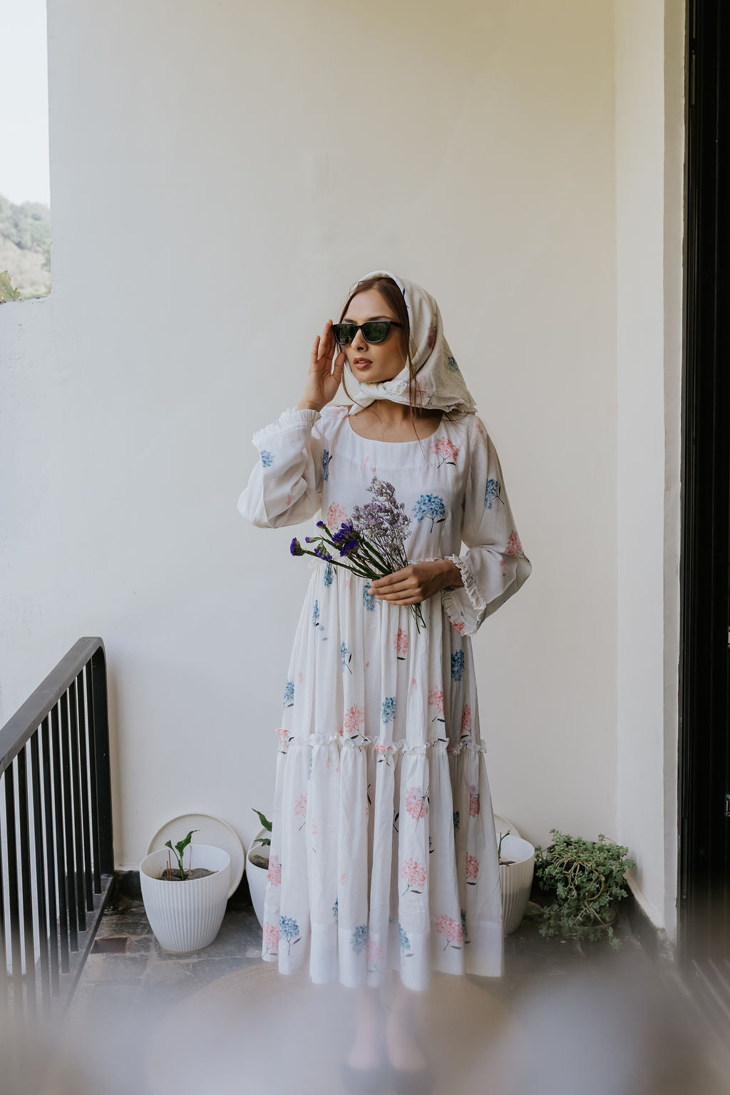 Pink & Blue Hydrangea Garden Dress