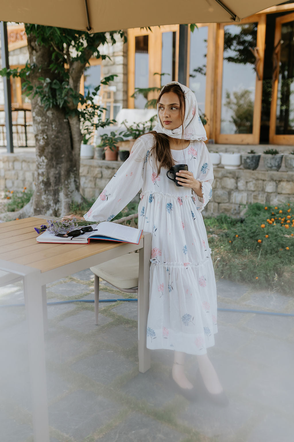 Pink & Blue Hydrangea Garden Dress