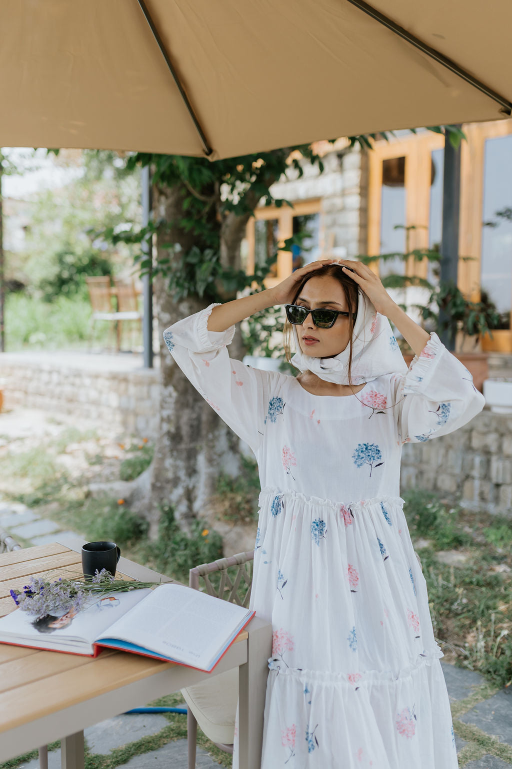 Pink & Blue Hydrangea Garden Dress