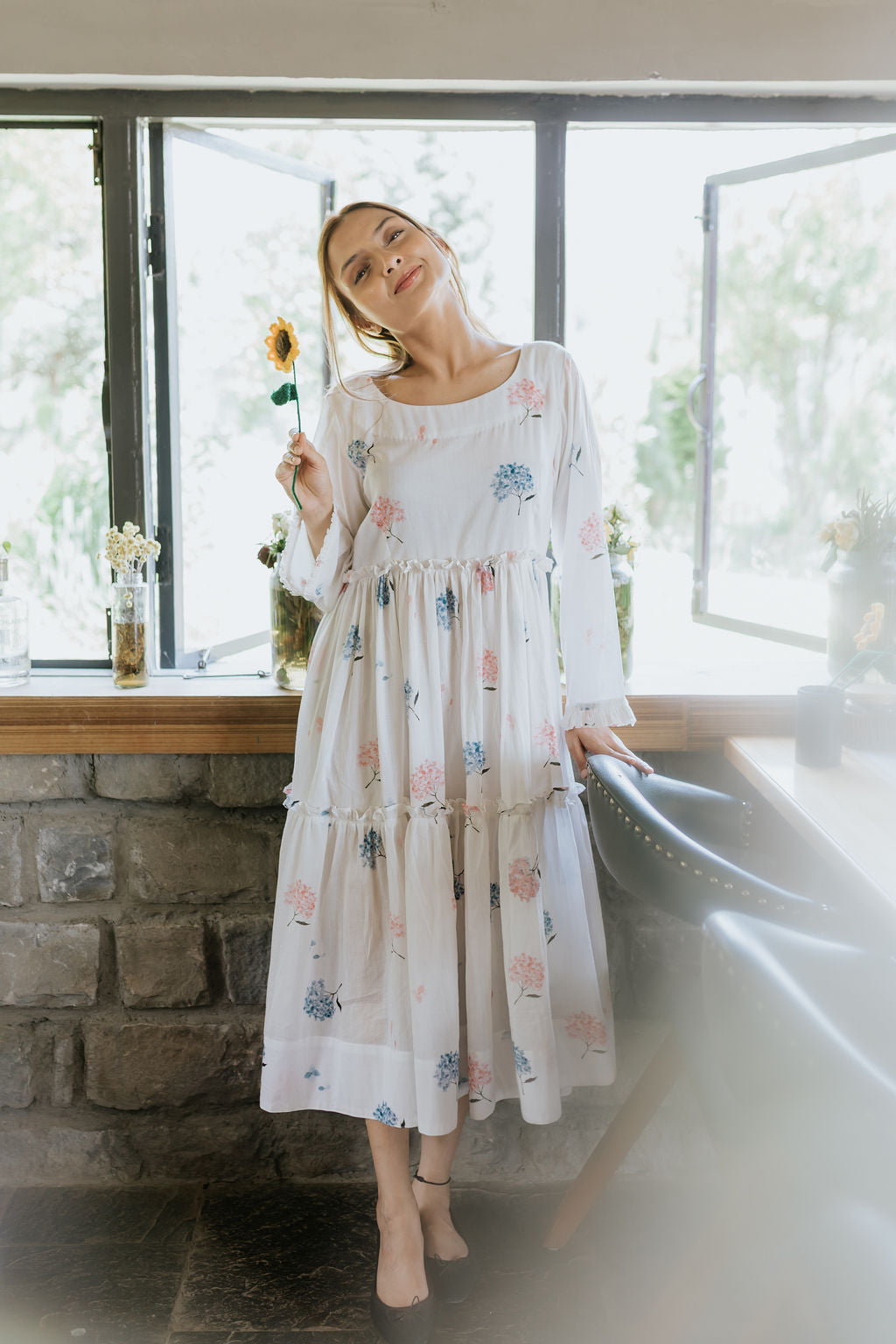 Pink & Blue Hydrangea Garden Dress
