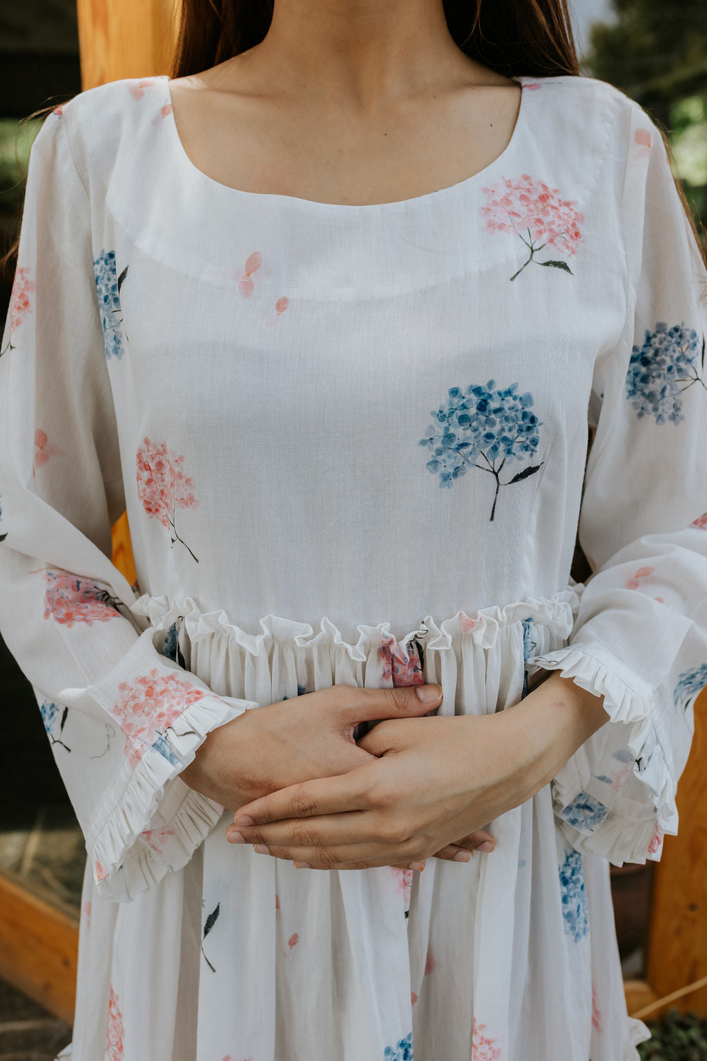 Pink & Blue Hydrangea Garden Dress