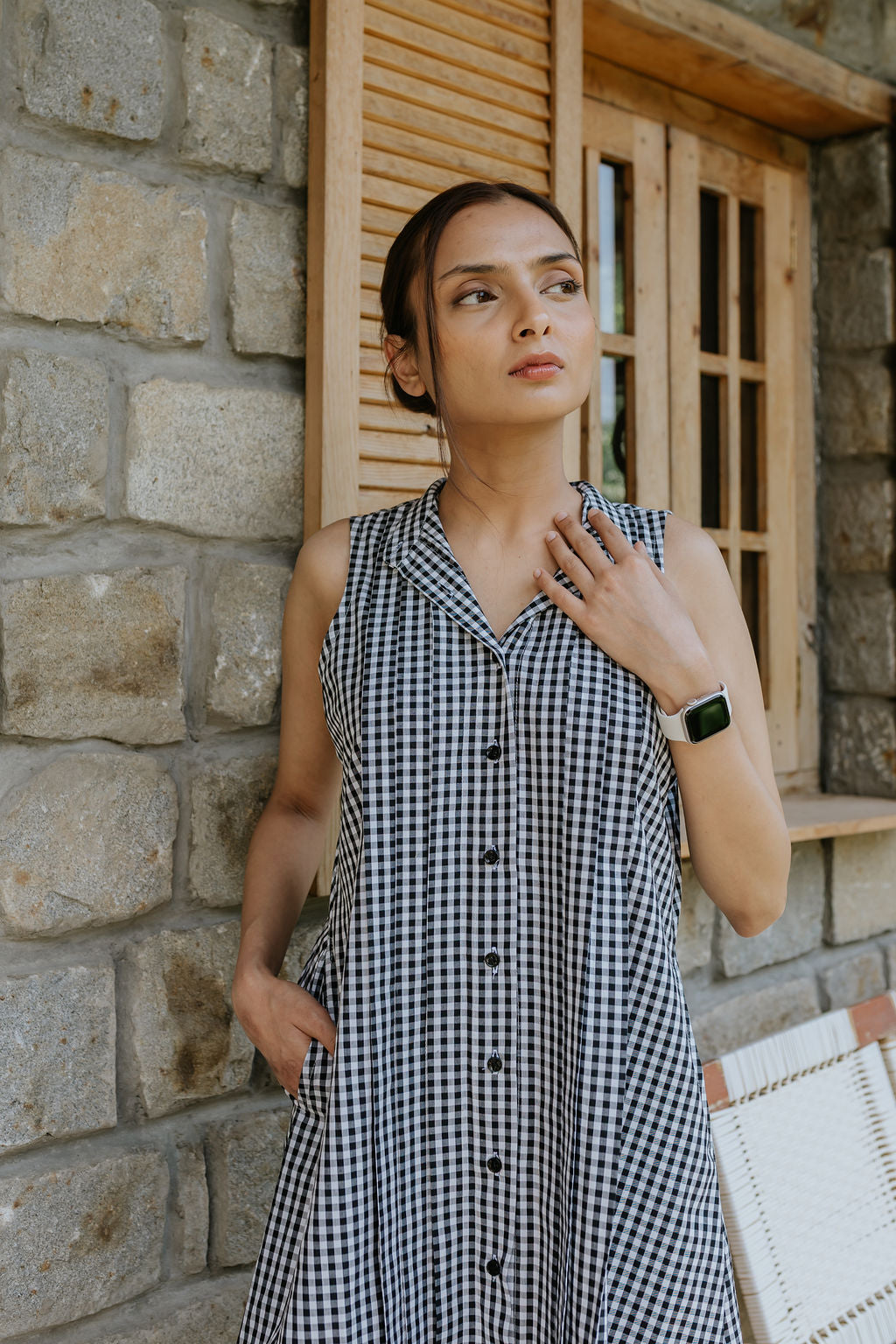 Coal Checks and Pintucks Dress