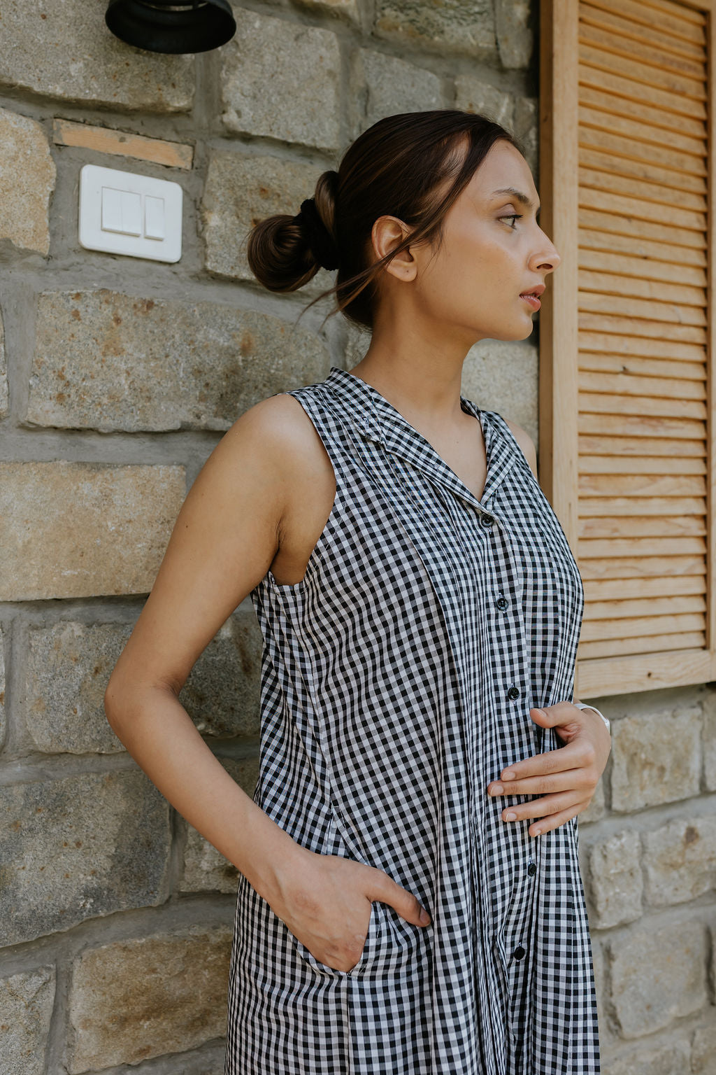 Coal Checks and Pintucks Dress