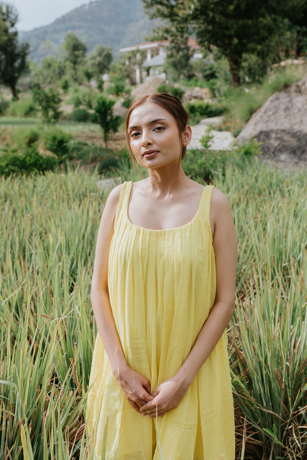 Mustard Fields in the Mountains Dress