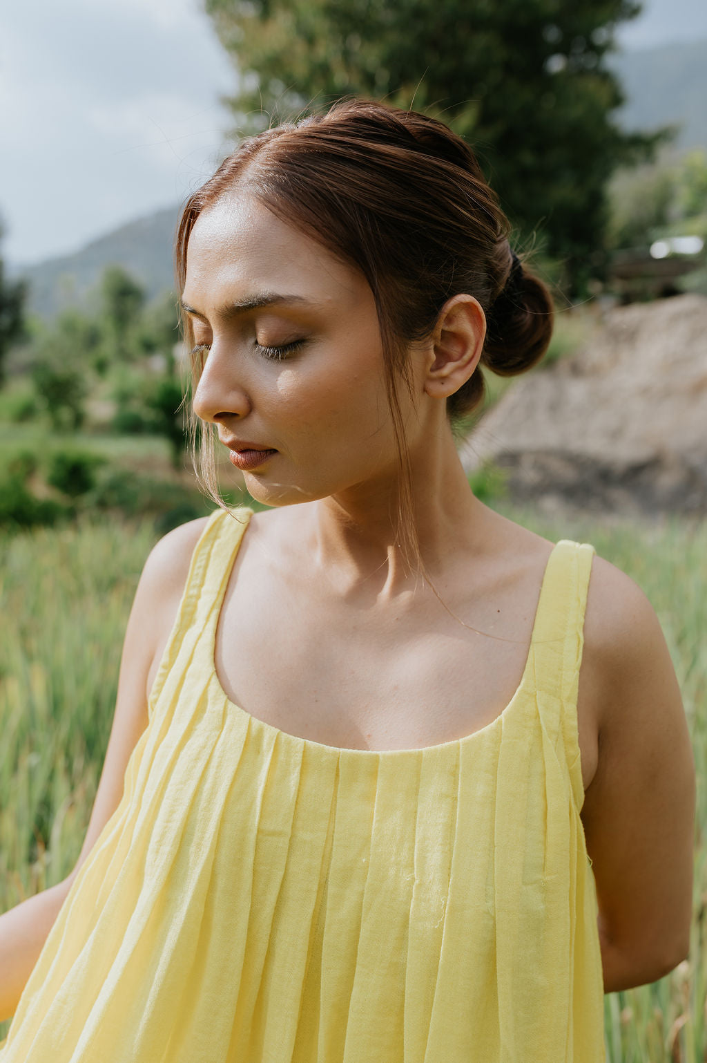 Mustard Fields in the Mountains Dress