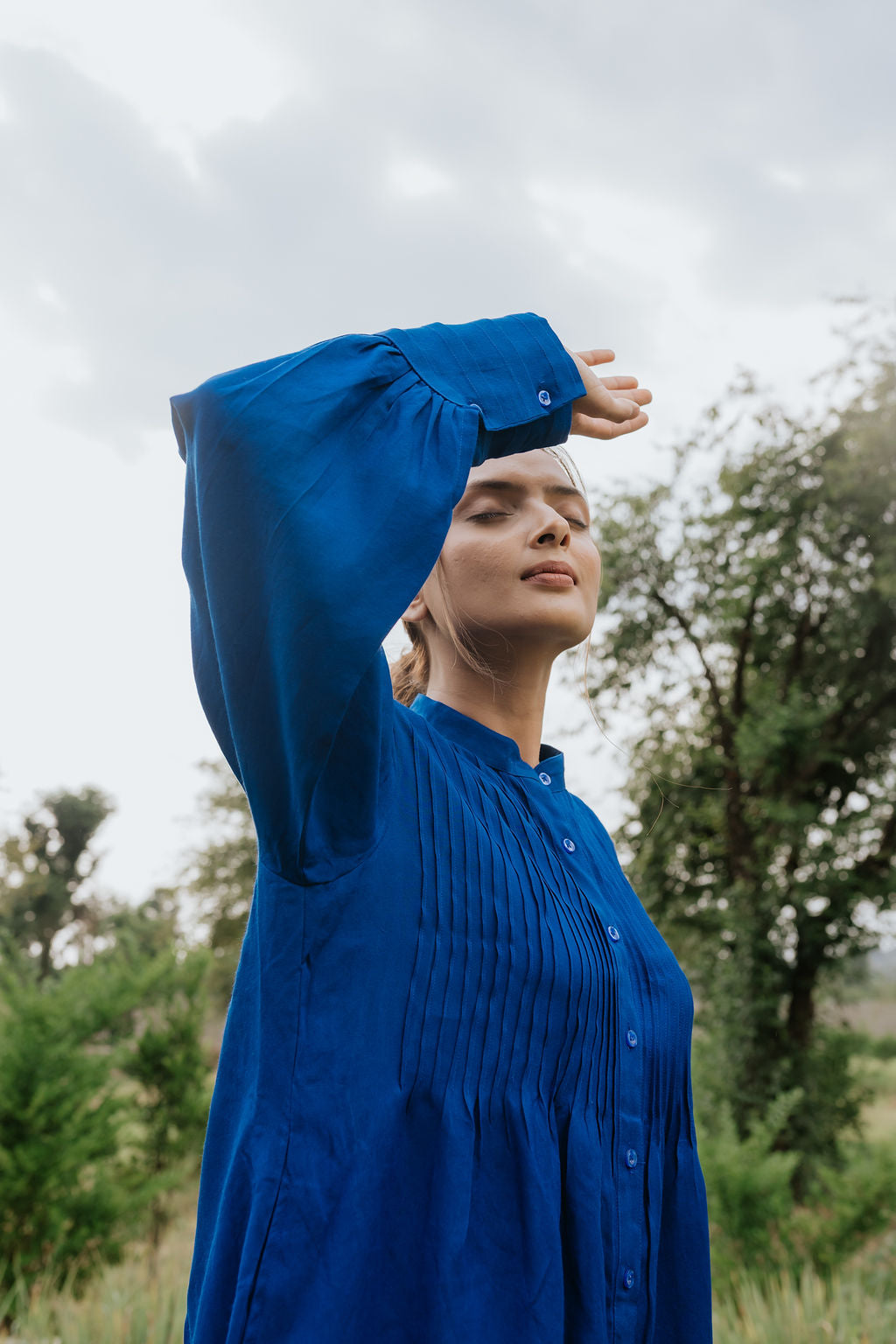 Blue Hills Pleated Dress