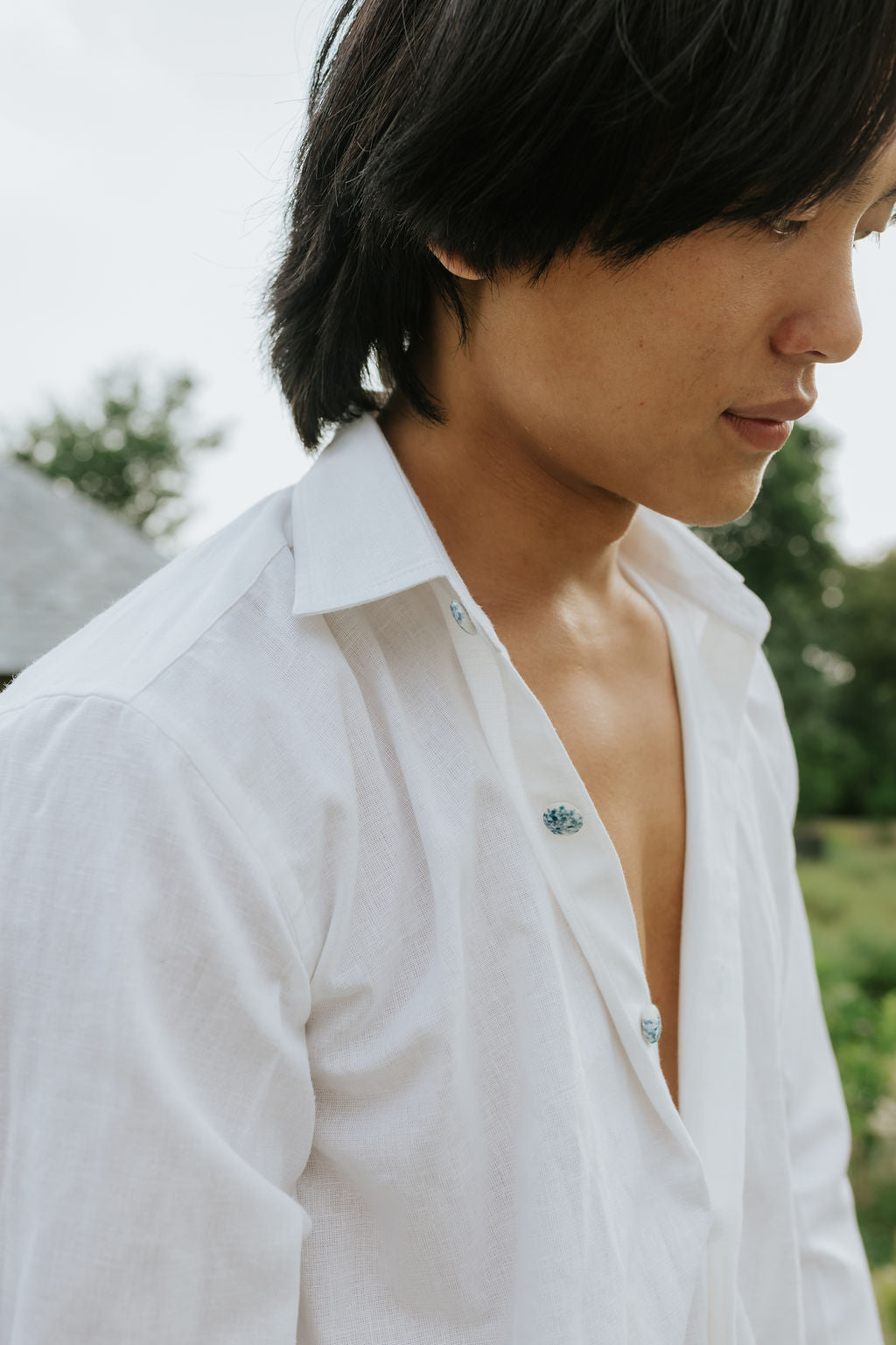 Hydrangea Pockets Linen Shirt