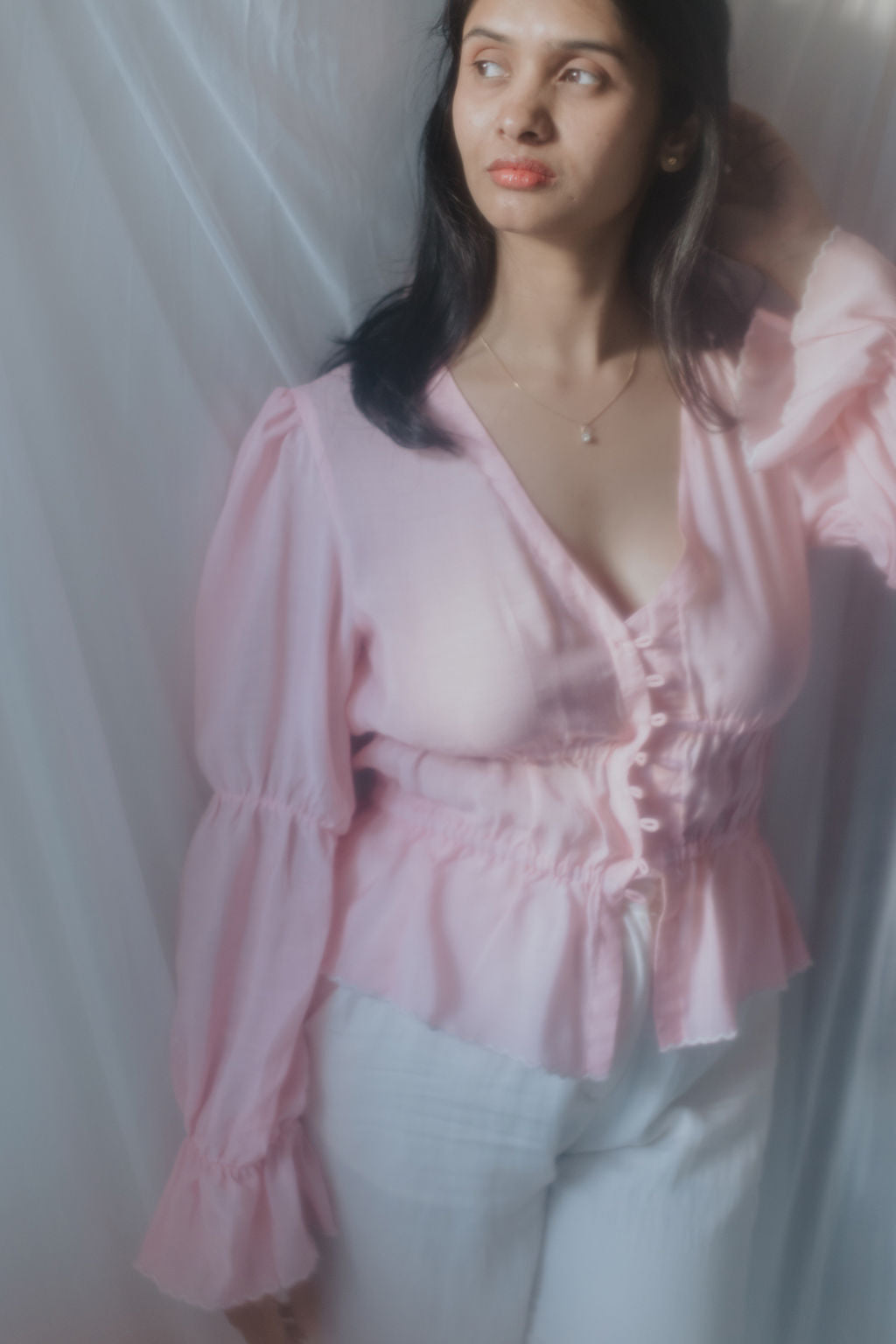 Blush Pink Buttoned Top