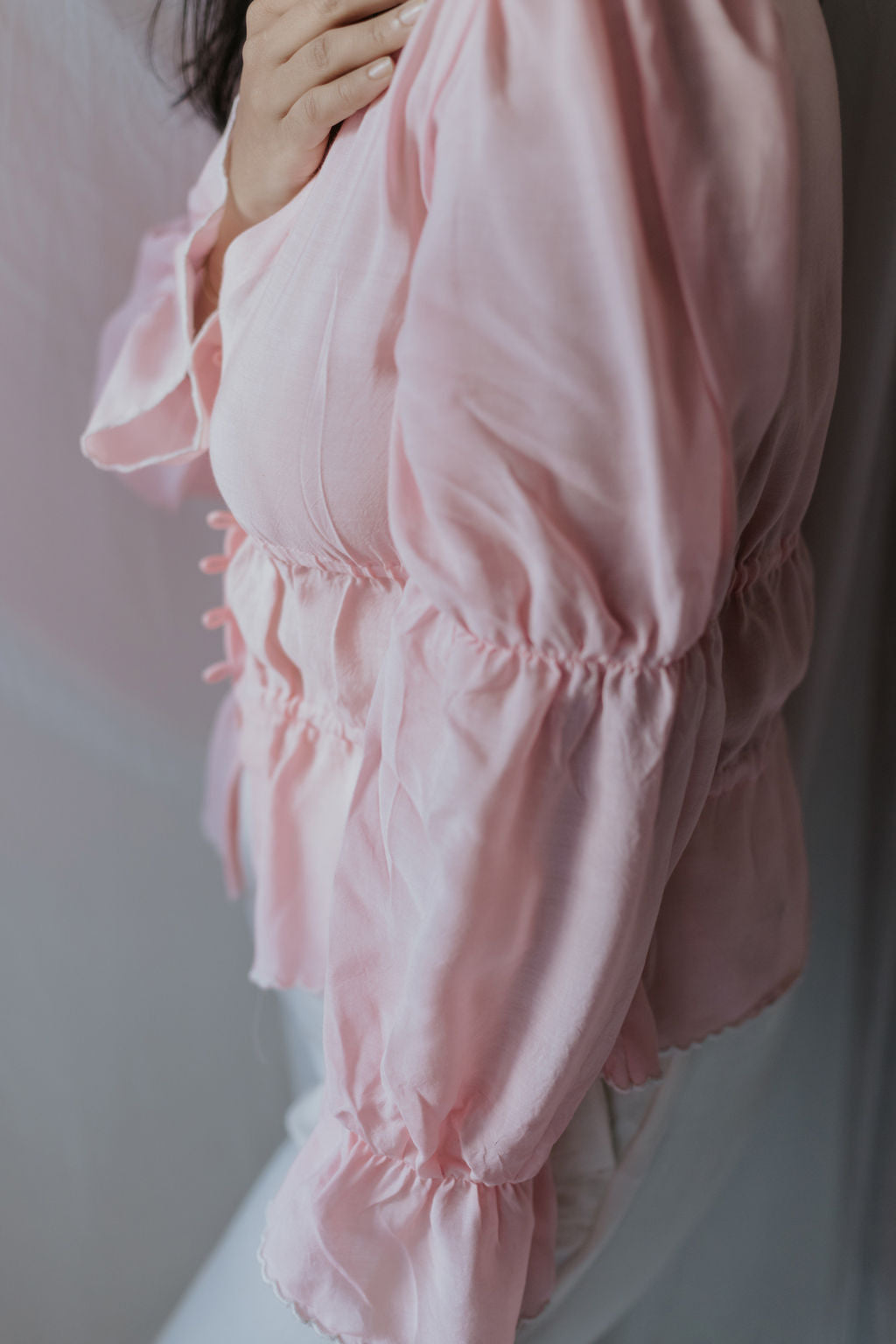 Blush Pink Buttoned Top