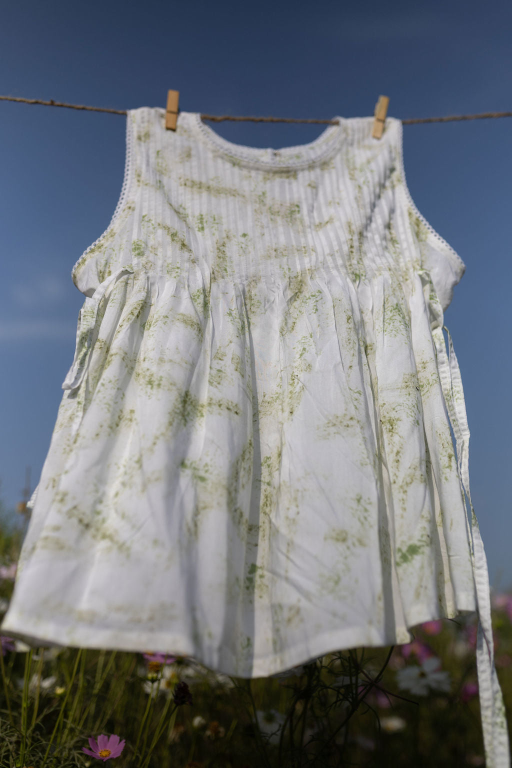 Neem Mulberry Pintuck top