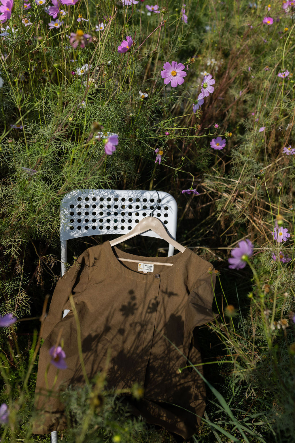 Earthtone Pleated Linen Top (SALE - All Sizes)