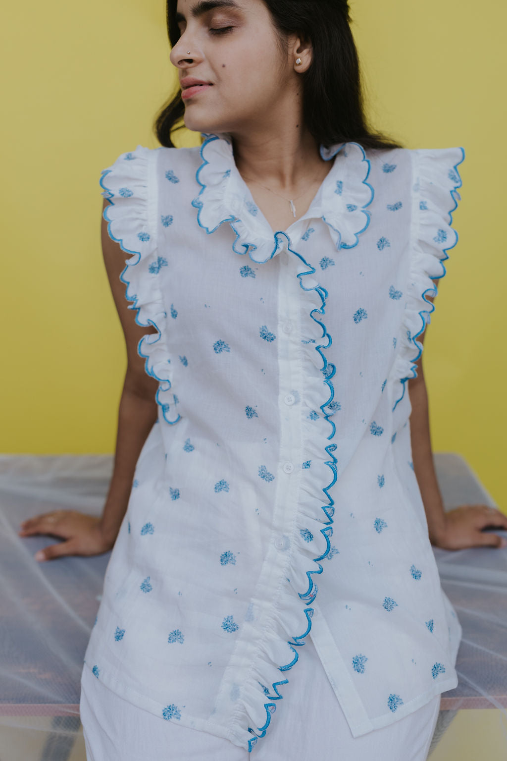 Hydrangea Frill Shirt