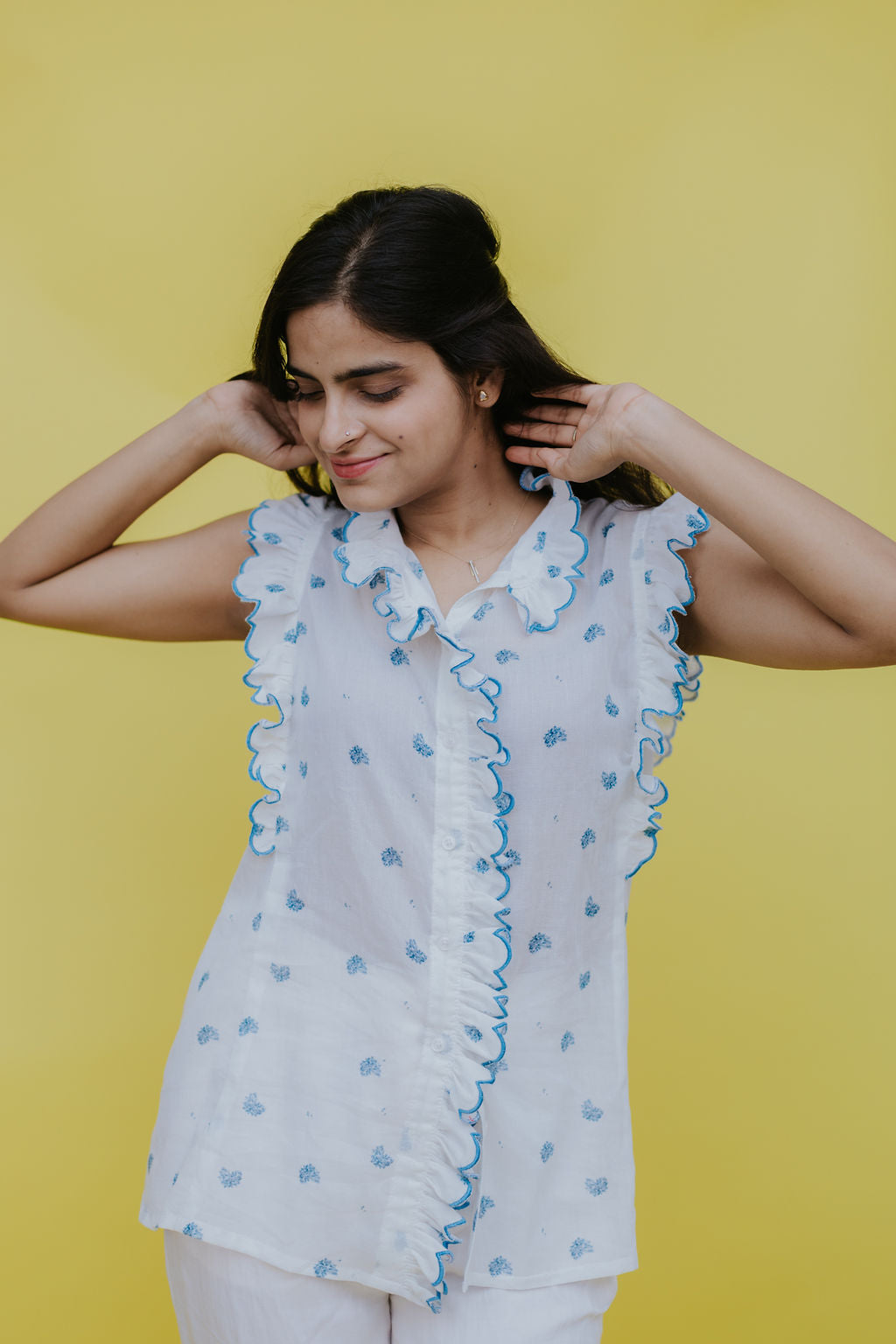 Hydrangea Frill Shirt