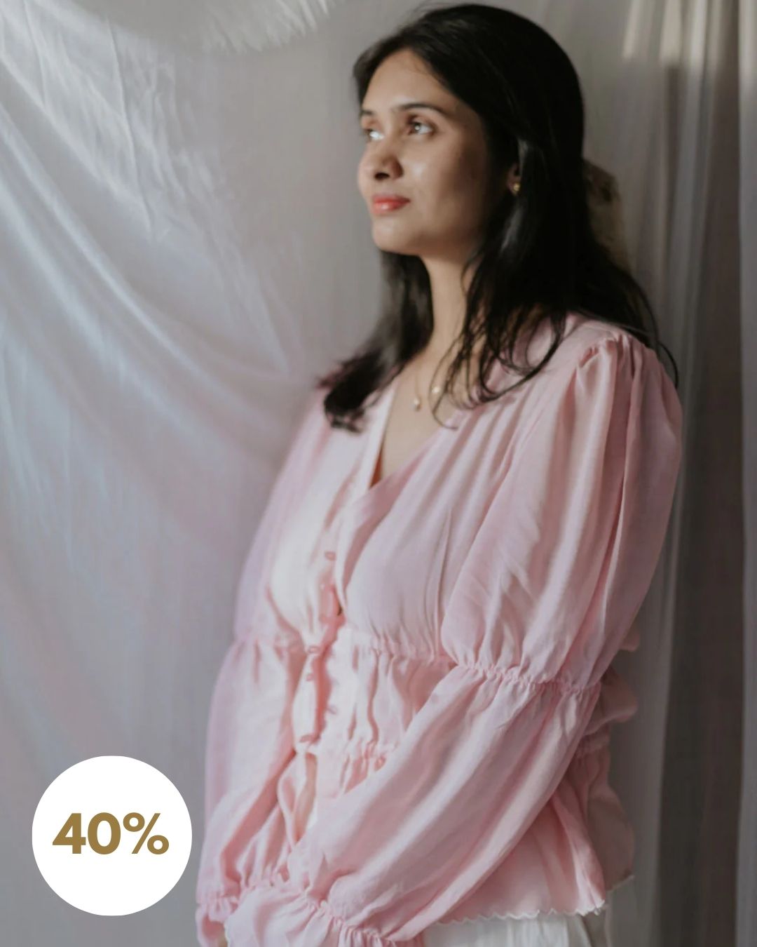 Blush Pink Buttoned Top [SALE XS]
