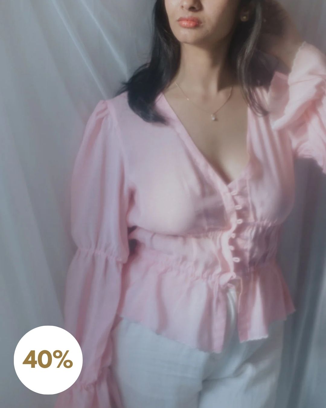 Blush Pink Buttoned Top [SALE XS]