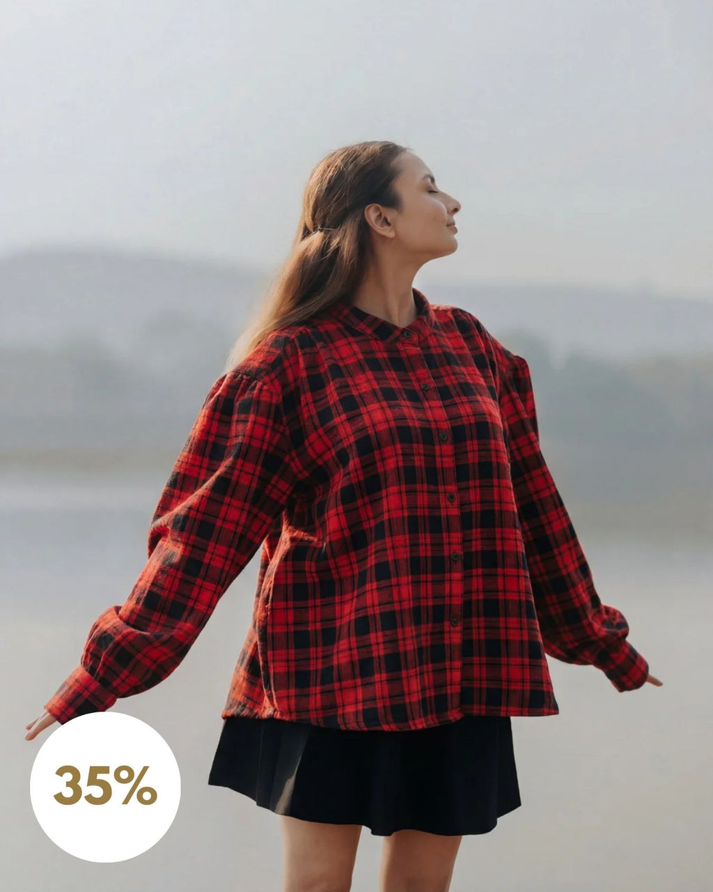 Mulberry Gathered Shoulder Wool Shirt